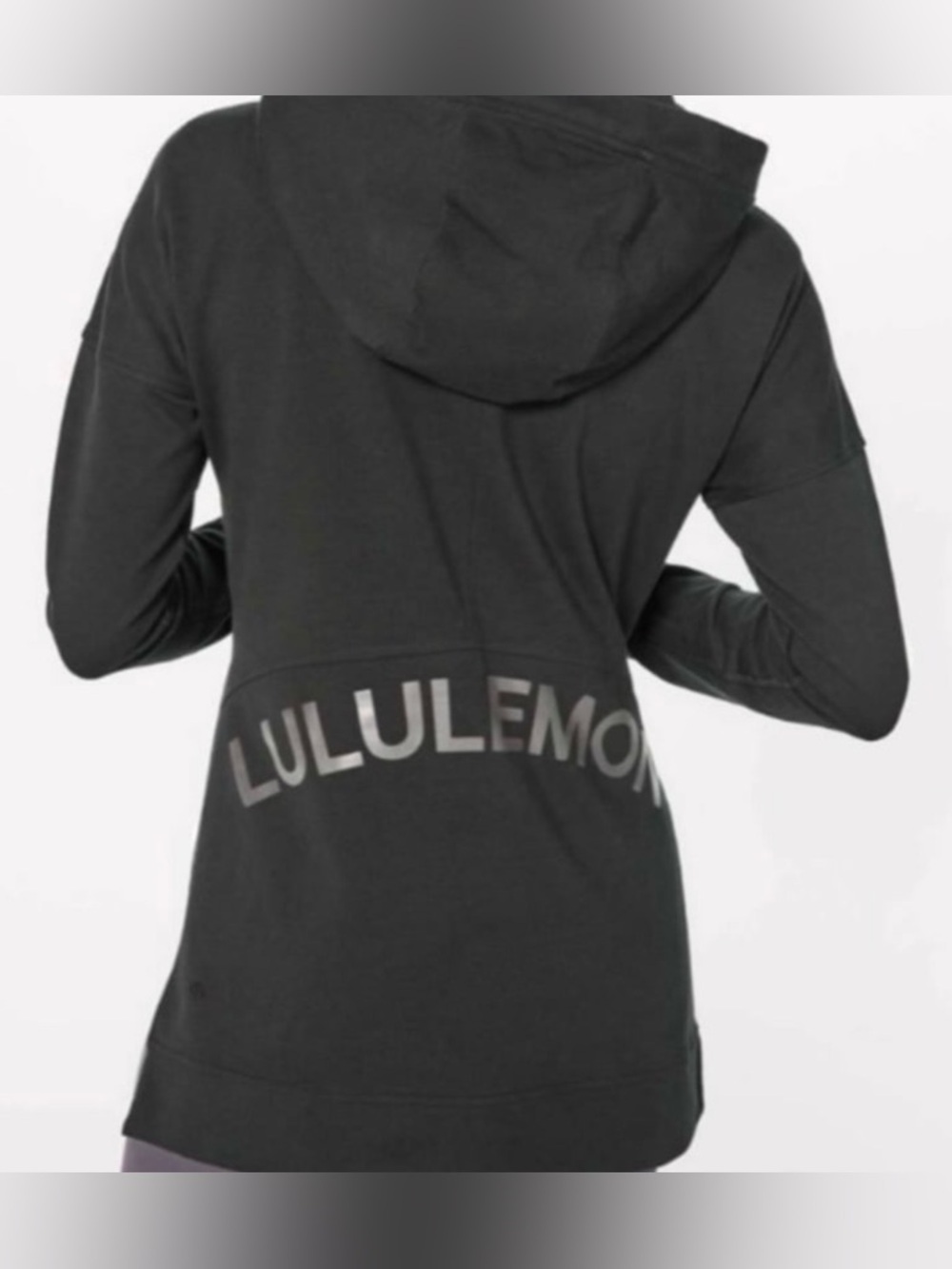 Lululemon A Cut Above Hoodie Black Sz 4 Longline Pullover Athleisure